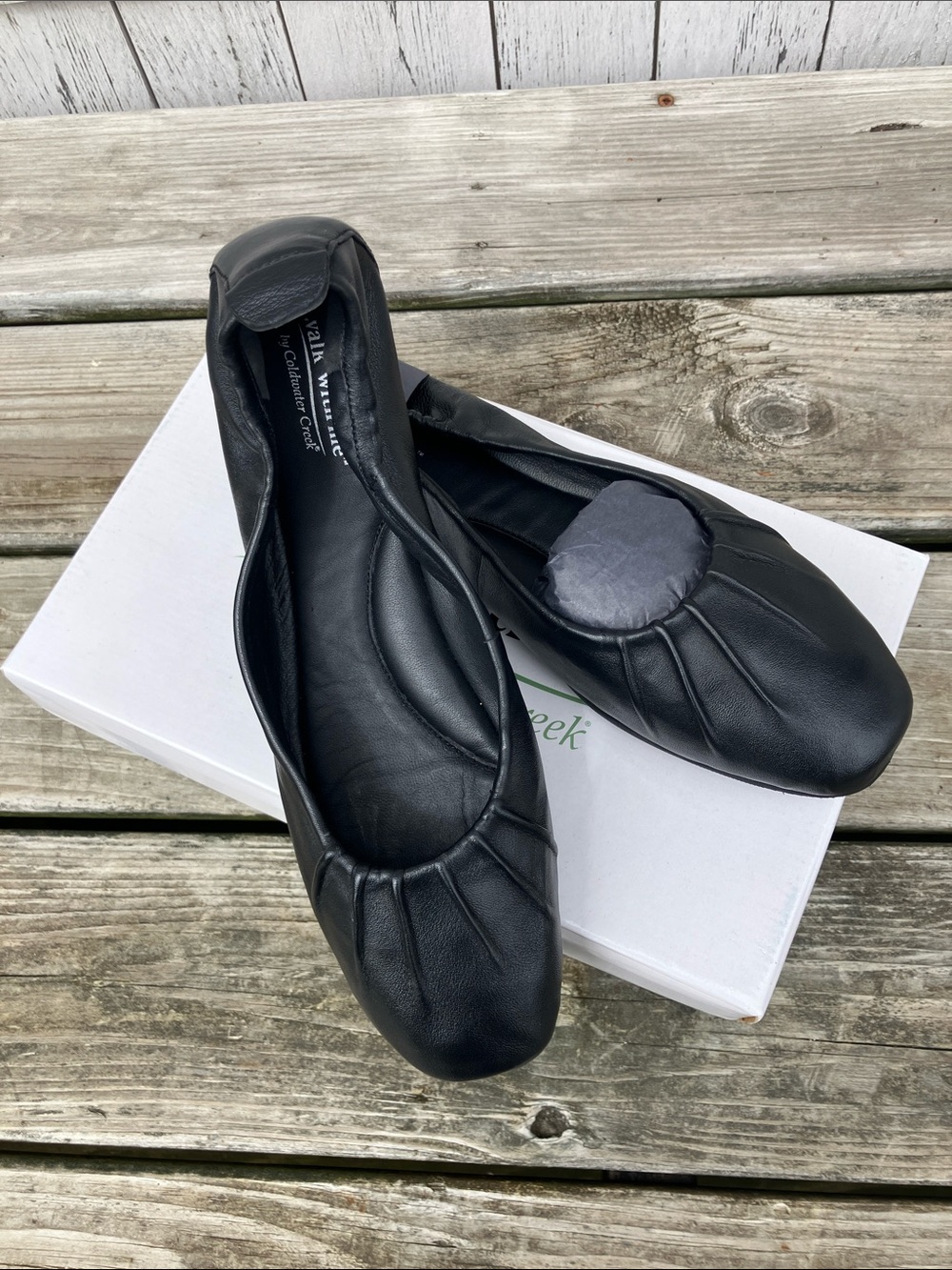 NEW Coldwater Creek Women's Ballet Flats Black size 11 Widd